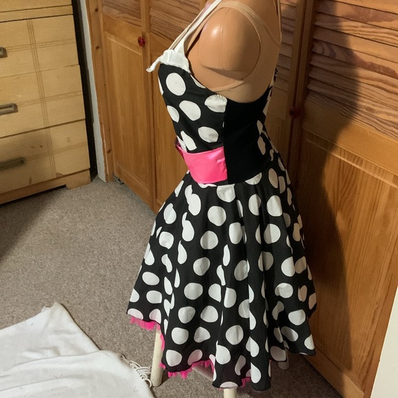 Art Stone polka dot 50’s style pinup dance tap swing costume medium black pink - Picture 7 of 11
